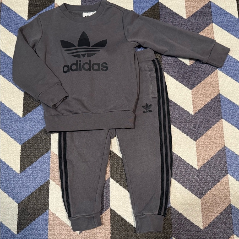Adidas Kids Gray Tracksuit Set